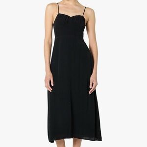 Chic Black Midi Dress with Spaghetti Straps